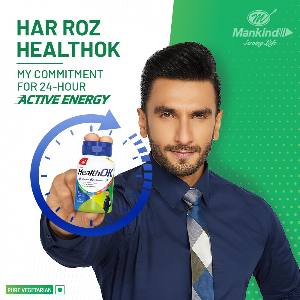 Mankind's Health OK Multivitamin, Multimineral and Amino Acids Tablet, 1 Count