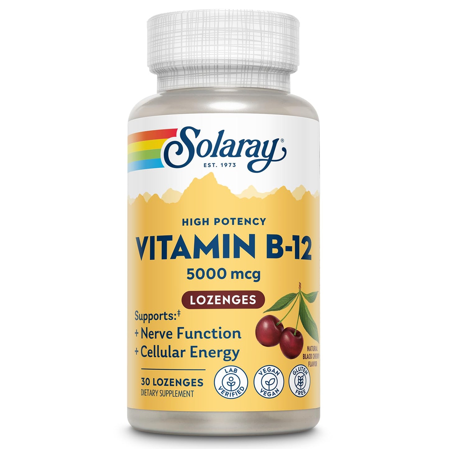 Solaray Vitamin B-12 5000mcg Lozenges, 30 Count
