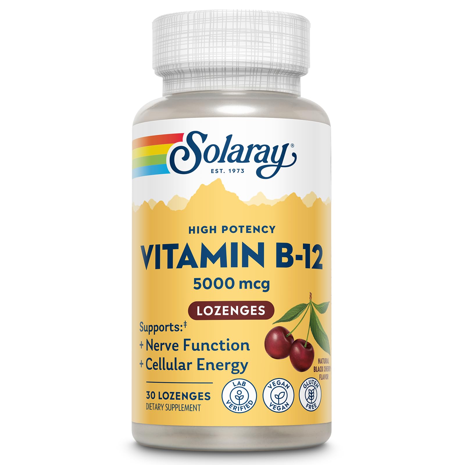 Solaray Vitamin B-12 5000mcg Lozenges, 30 Count