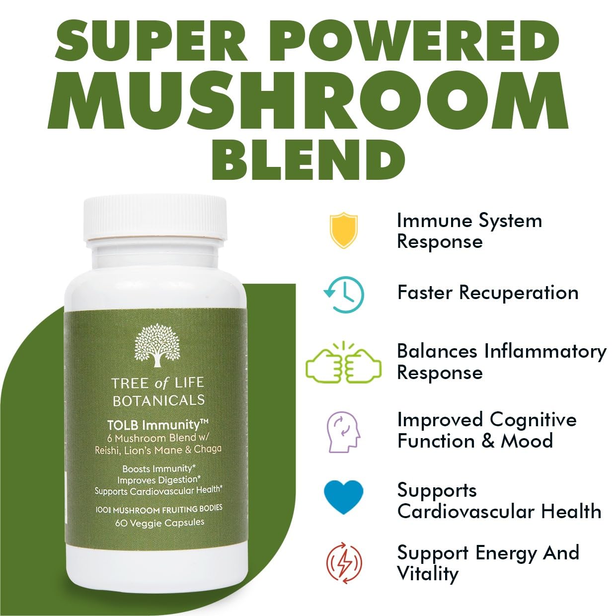 Tree of Life Botanicals Immunity Mushroom Complex 60 Capsules