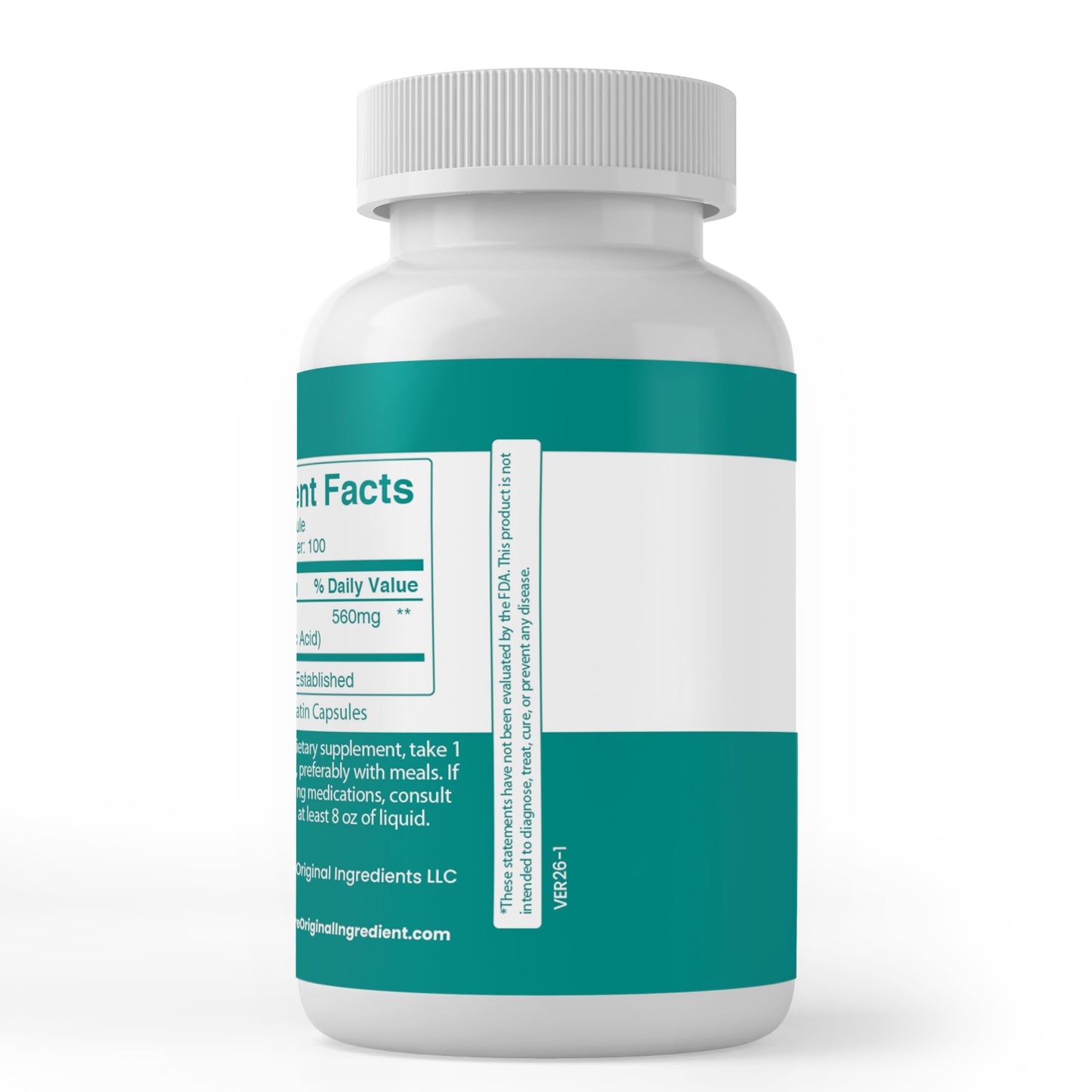 PURE ORIGINAL INGREDIENTS Betaine HCL Capsules 100 Capsules