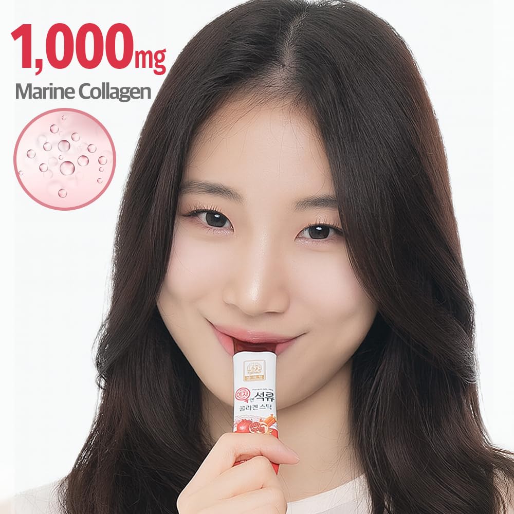 ZIOSTAND Korean Beauty Baekje Geumsan Women's Pomegranate Collagen Jelly Stick Gummy, 30 Count
