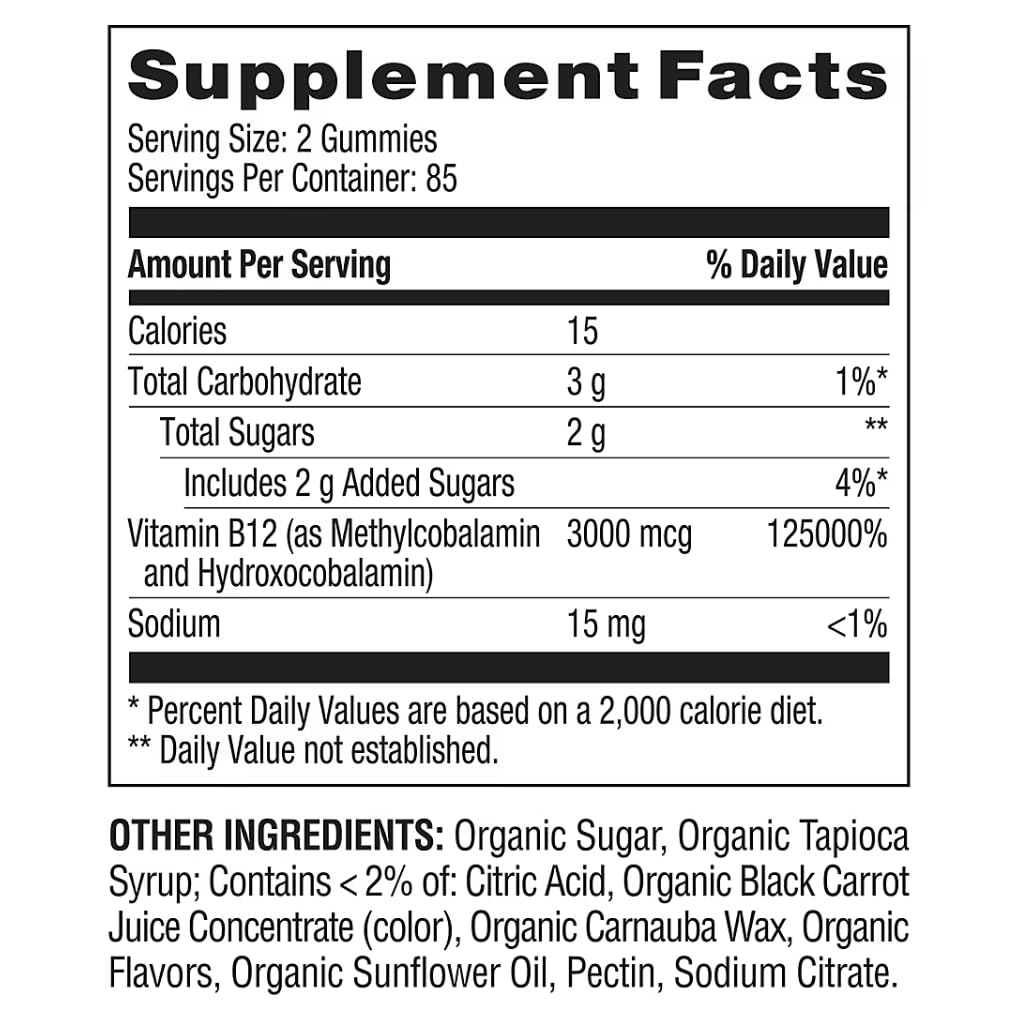 Berkley Jensen Vitamin B12 3,000mcg Gummies, 170 Count