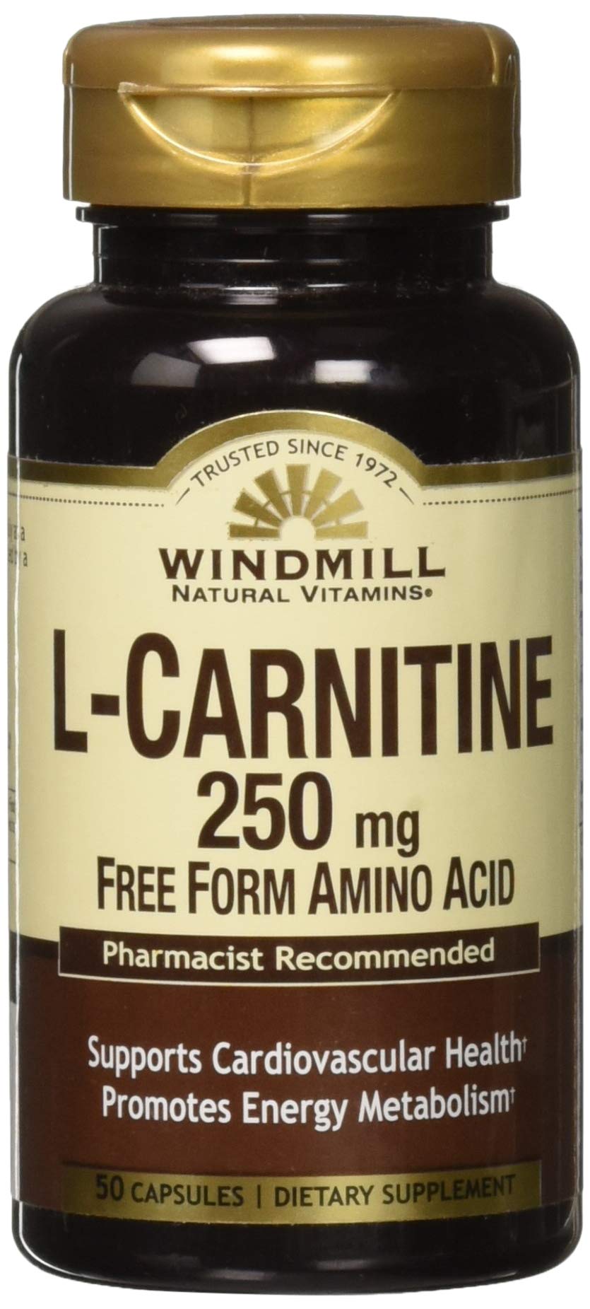 Windmill L-Carnitine 250 mg Capsules, 50 Count