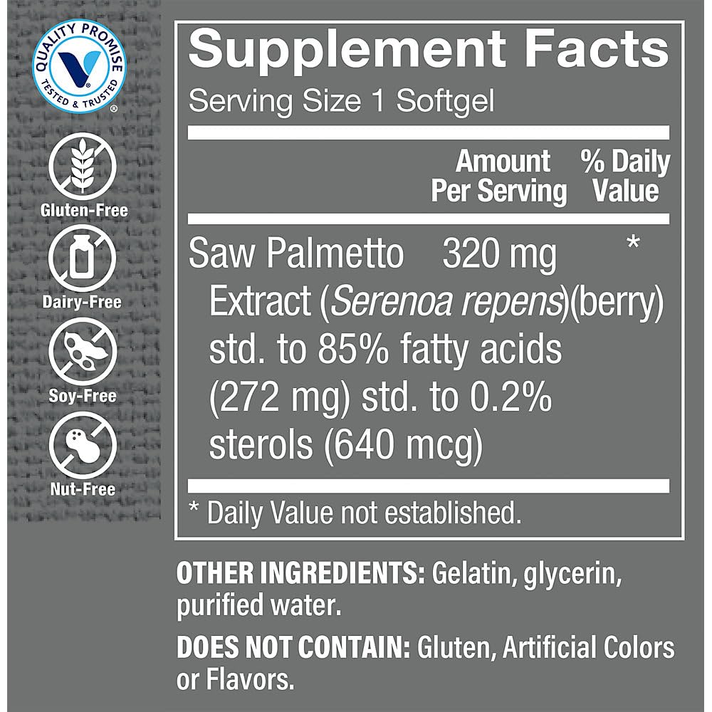 The Vitamin Shoppe Saw Palmetto 320mg Softgels 100 Count