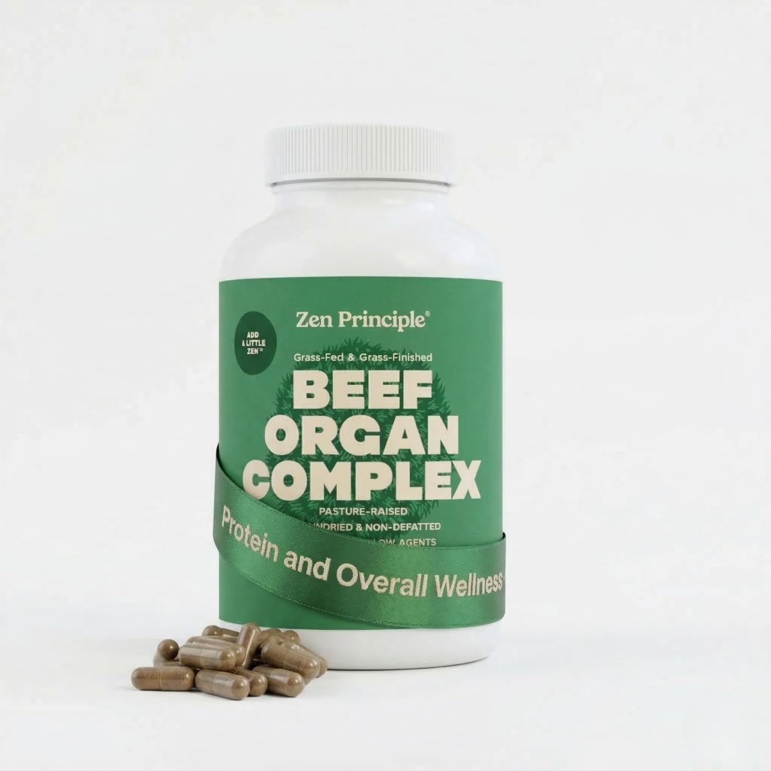 Zen Principle Grass Fed Beef Organs Supplement Capsule 180 Count