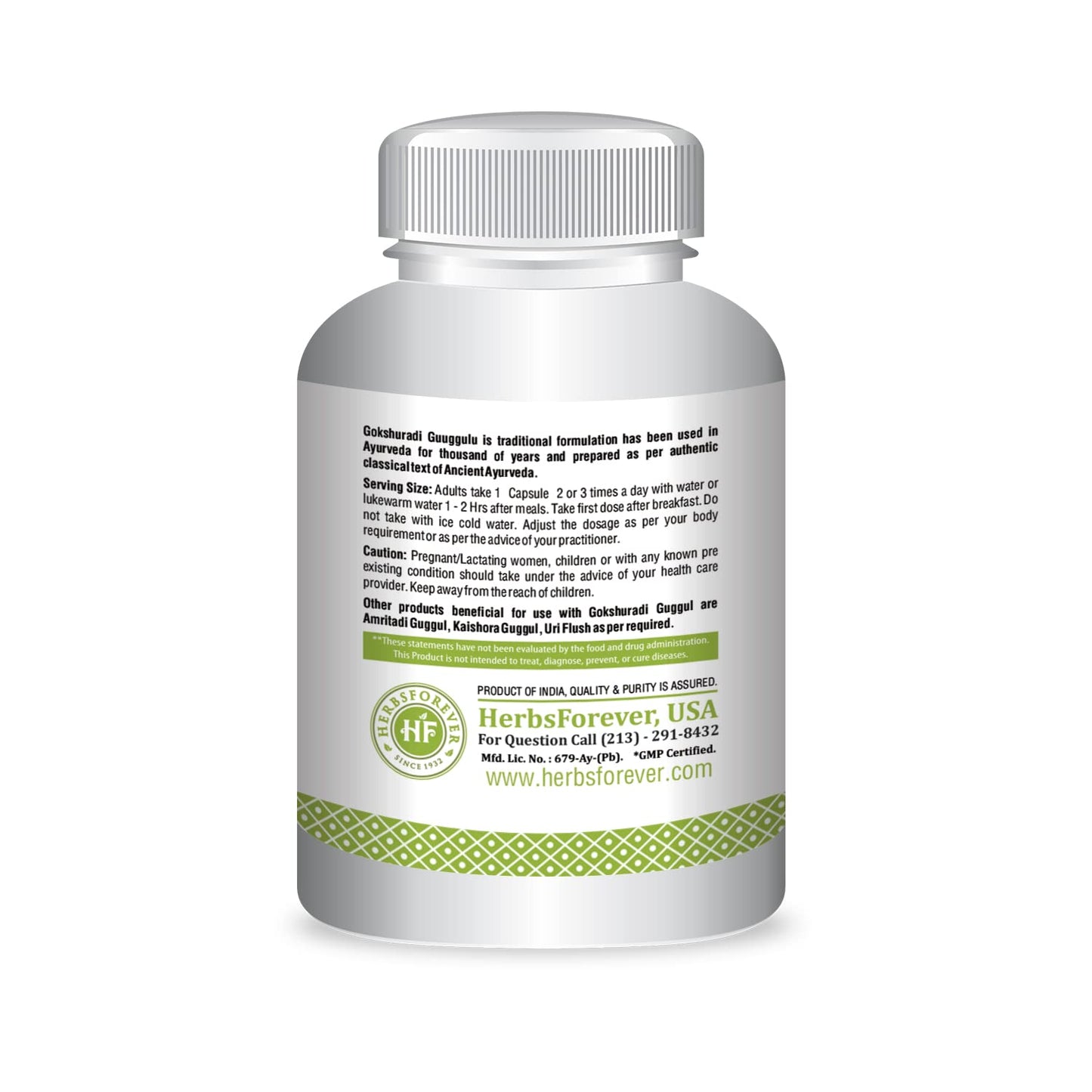 Herbsforever Gokshuradi Guggul Kidney Bladder & Urinary Tract Health Capsule 90 Veg Capsules