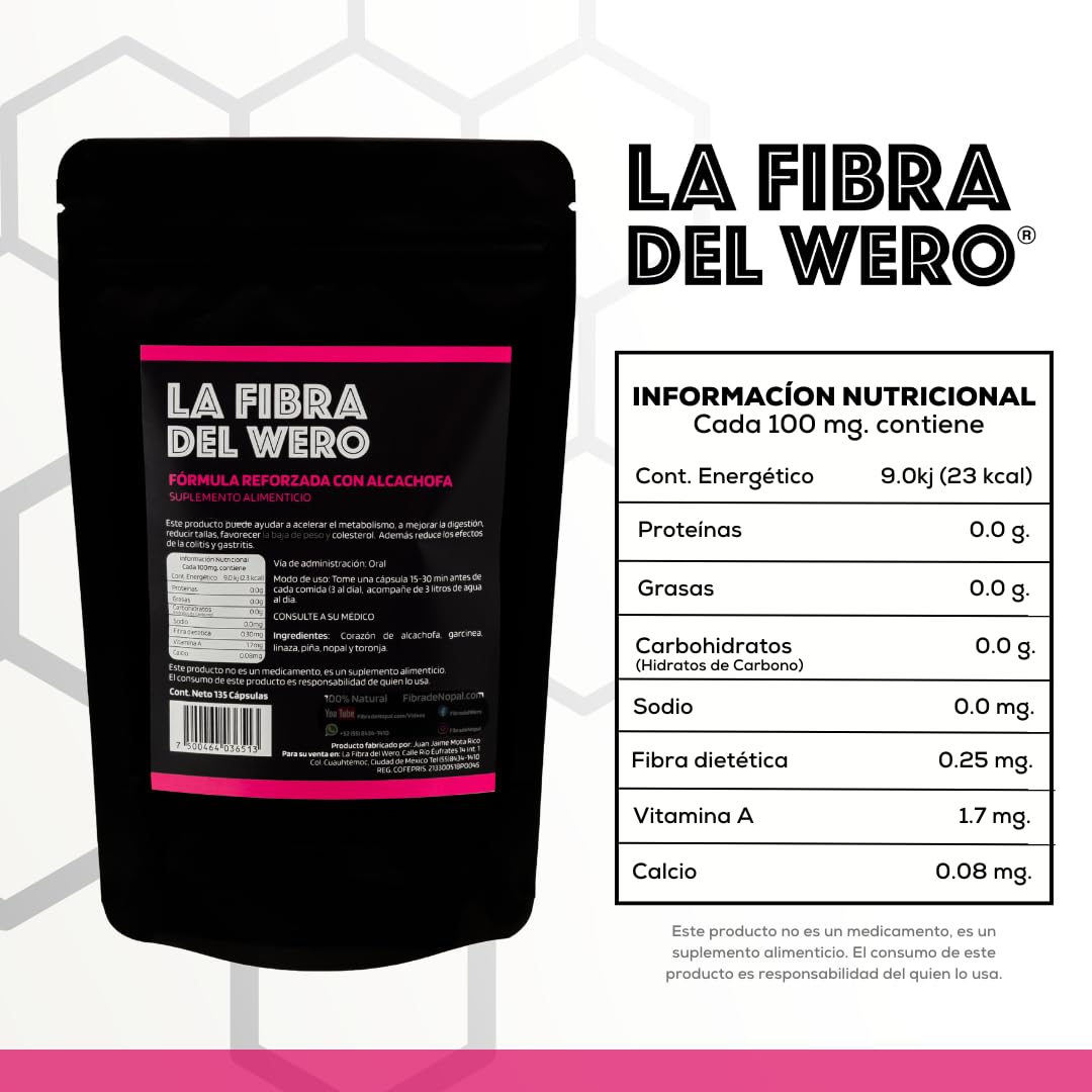La Fibra del Wero Cactus Fiber with Artichoke Capsule 1 Count
