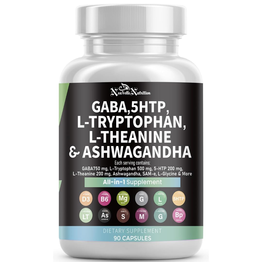 NeuVelleNutrition GABA Mood Support Capsules with 5-HTP, 90 Count