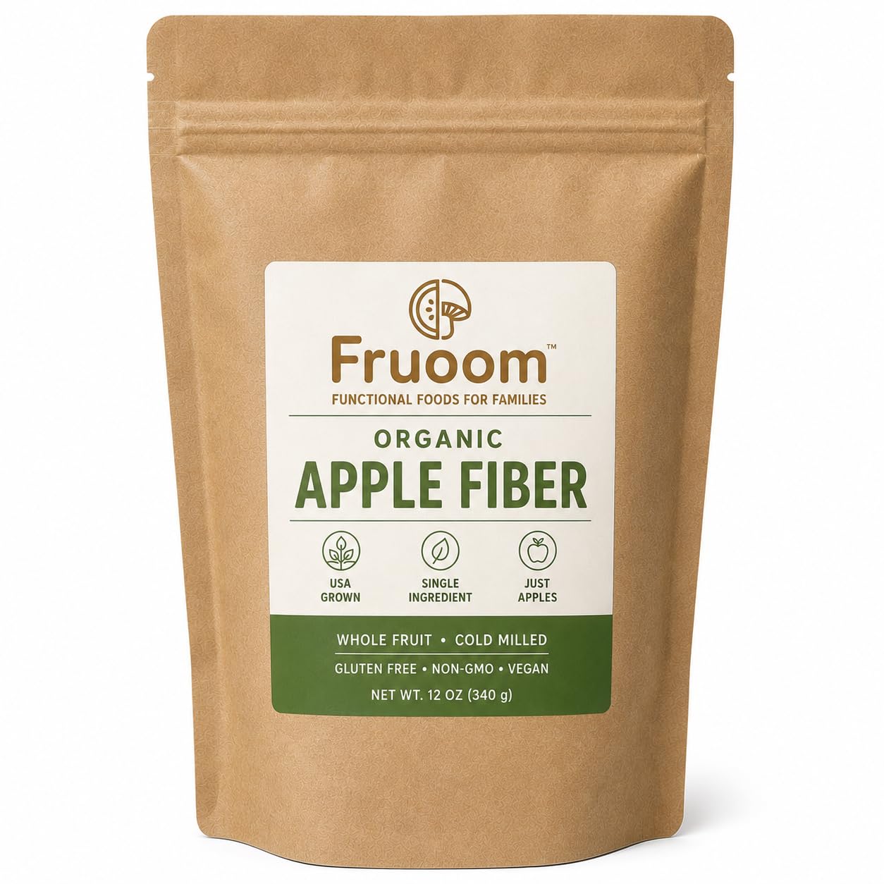 Fruoom Organic Apple Fiber Powder 12 Ounces
