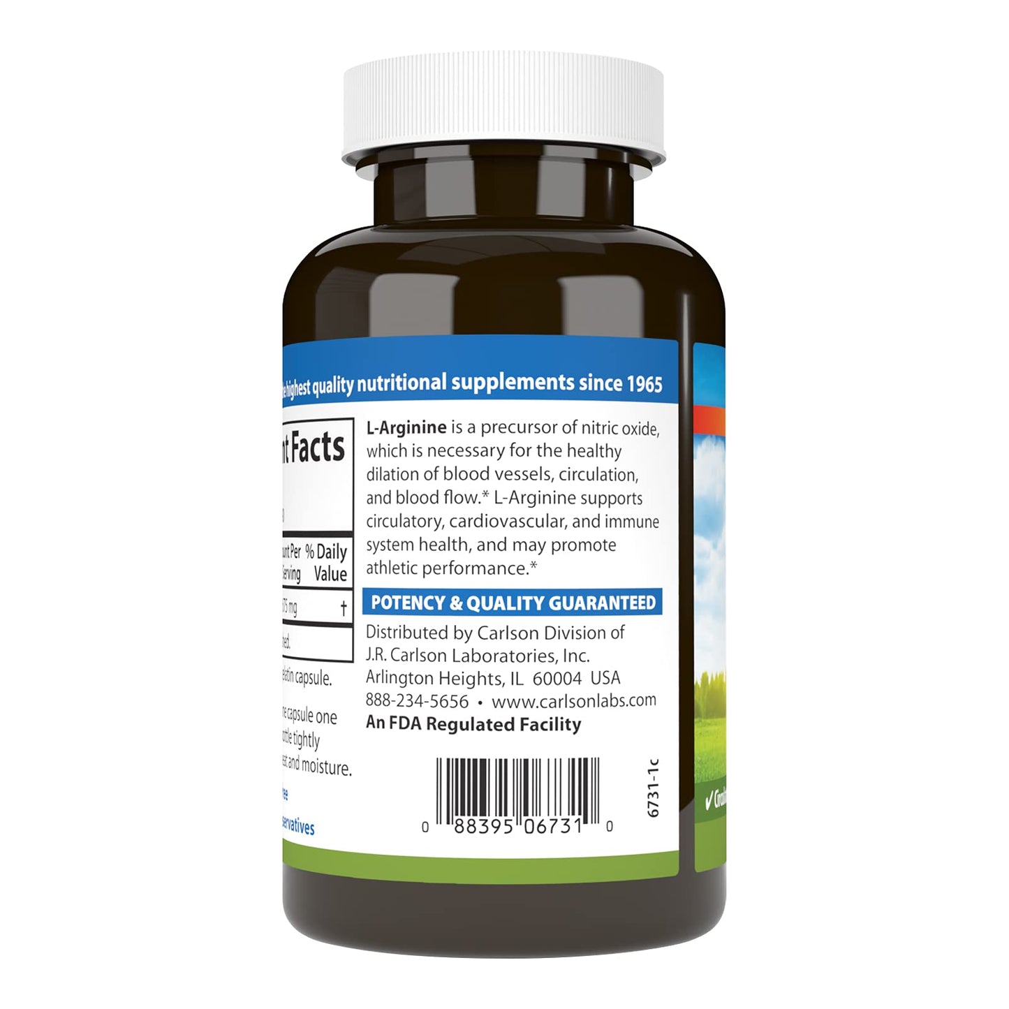 Carlson L-Arginine 675 mg Capsules, 180 Capsules