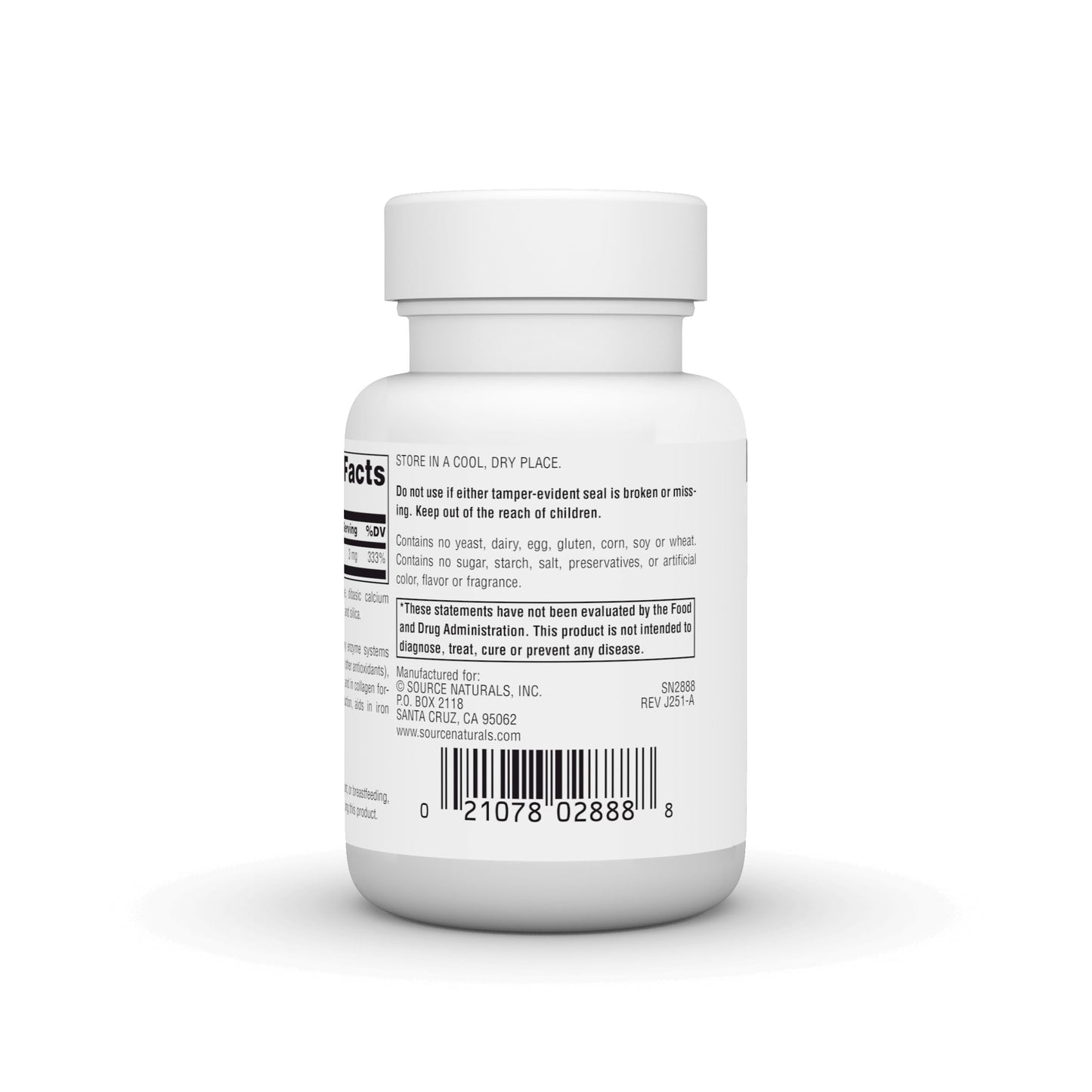 Source Naturals Copper 3 mg Tablet, 60 Tablets
