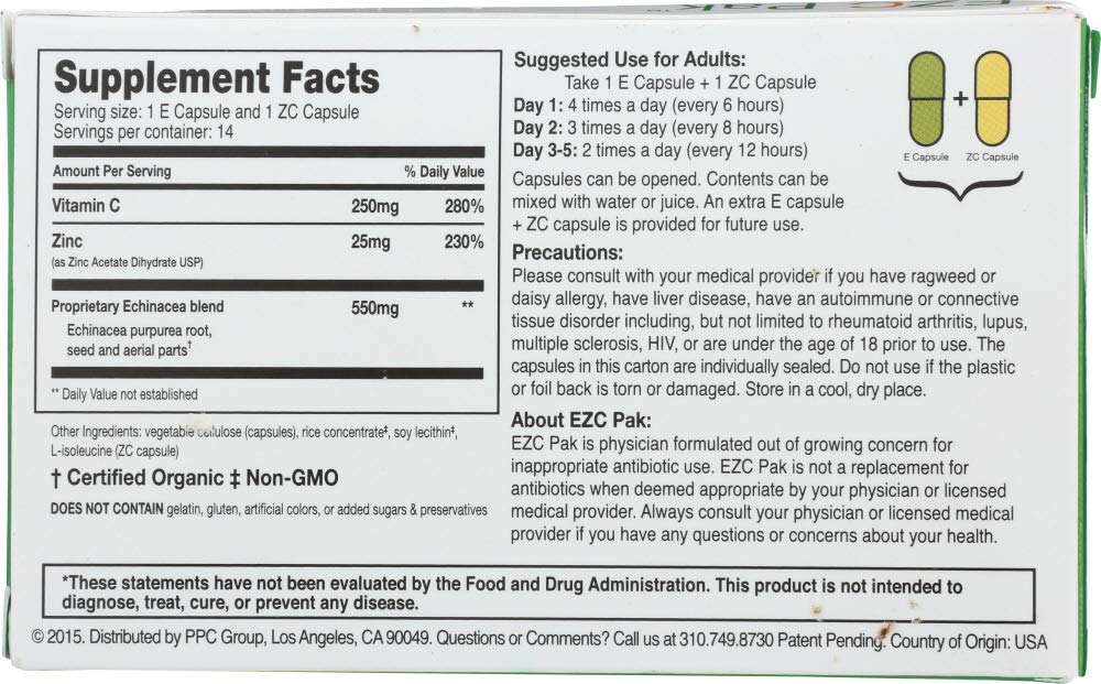 EZC Pak 5-Day Tapered Immune Support Capsules, 28 Count