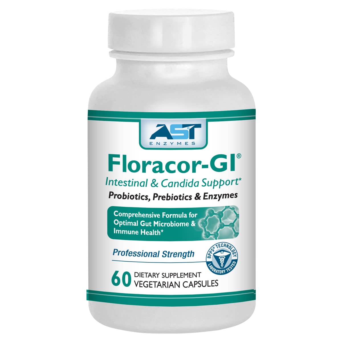 AST Enzymes Floracor Capsules, 60 Count
