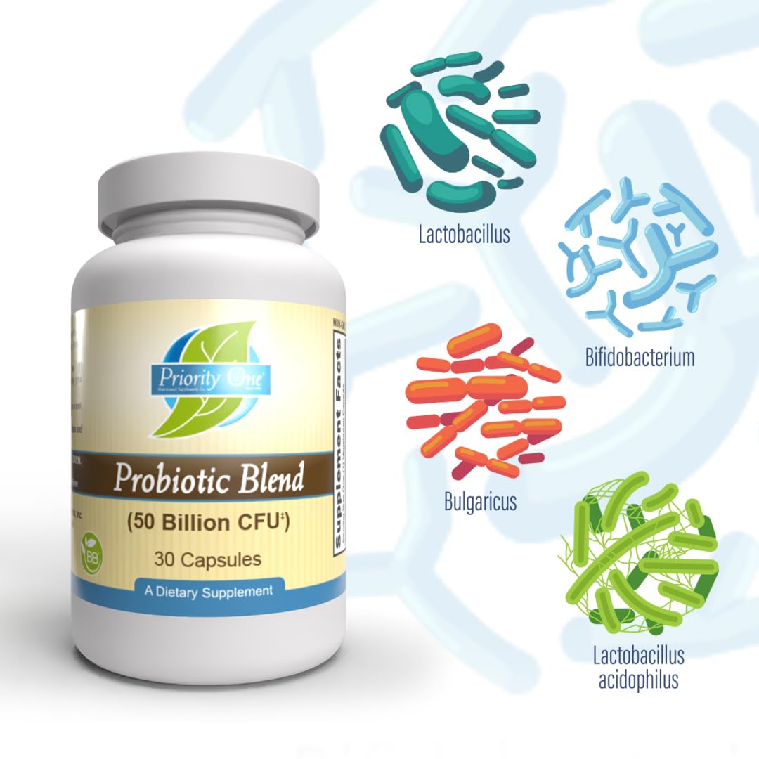 Priority One Probiotic Blend 50 Billion CFU Probiotic Flora Capsule, 1 Count