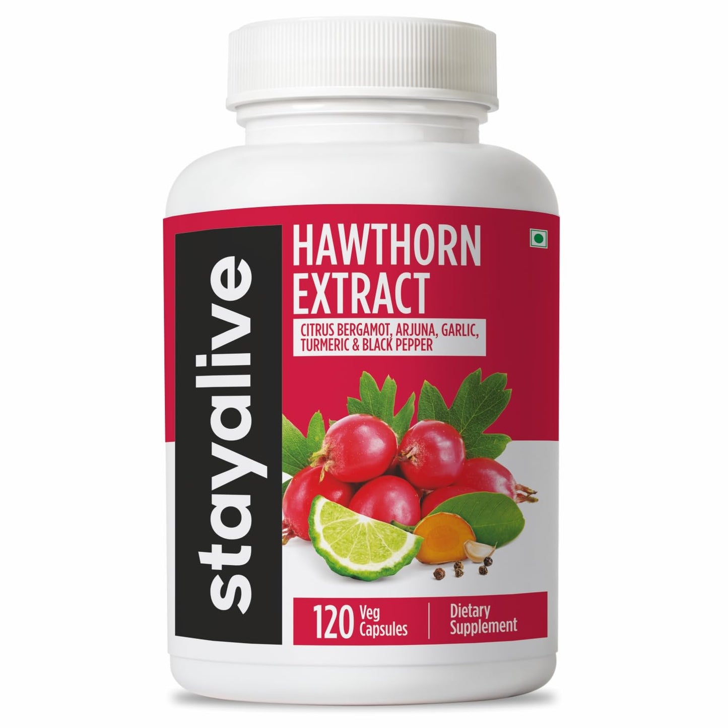 STAY ALIVE Hawthorne Berry Supplement Capsules 120