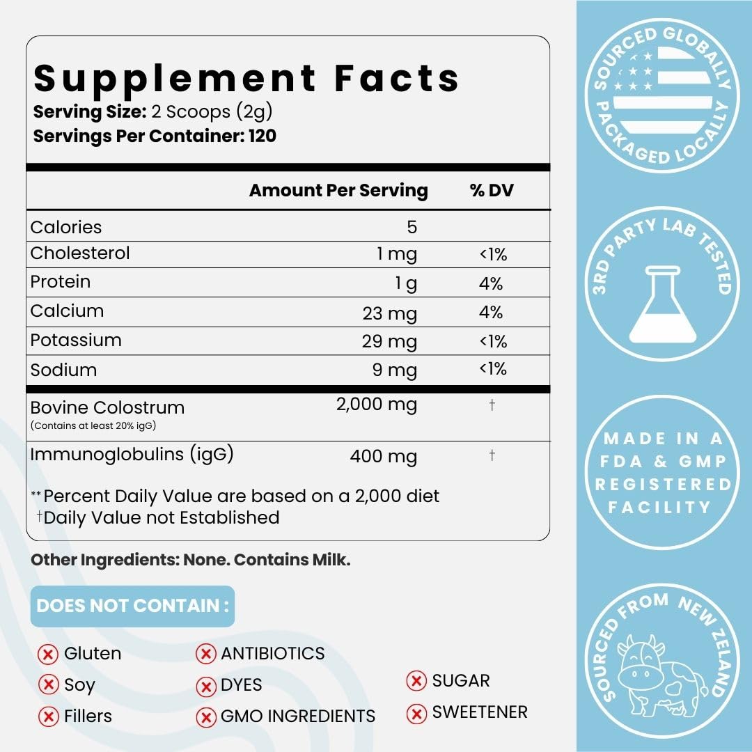 Optimal Prime MUUU Bovine Colostrum Supplement and Superfood Powder 8.46 Ounce