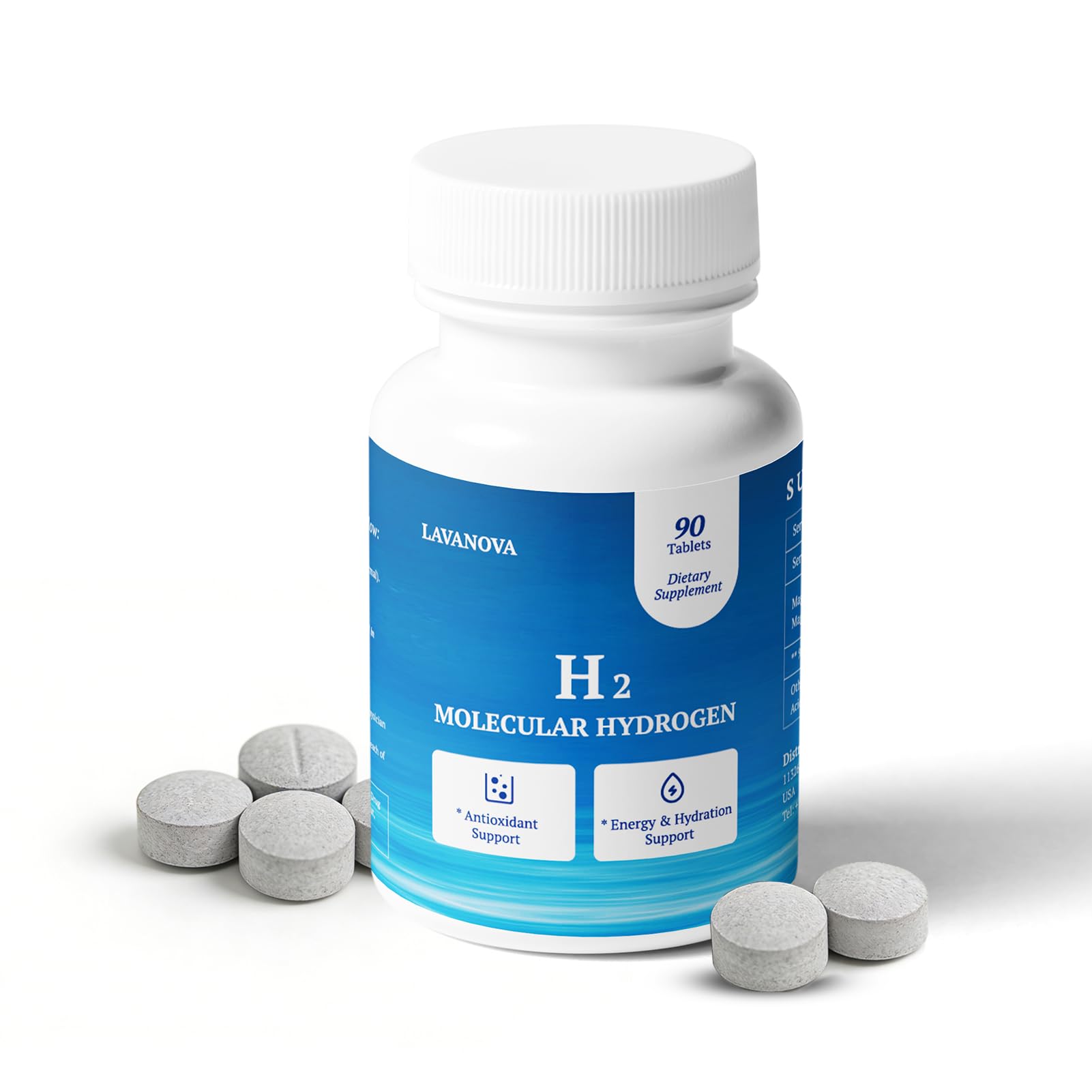 LAVANOVA Hydrogen Water Tablets with Magnesium, 90 Tablets