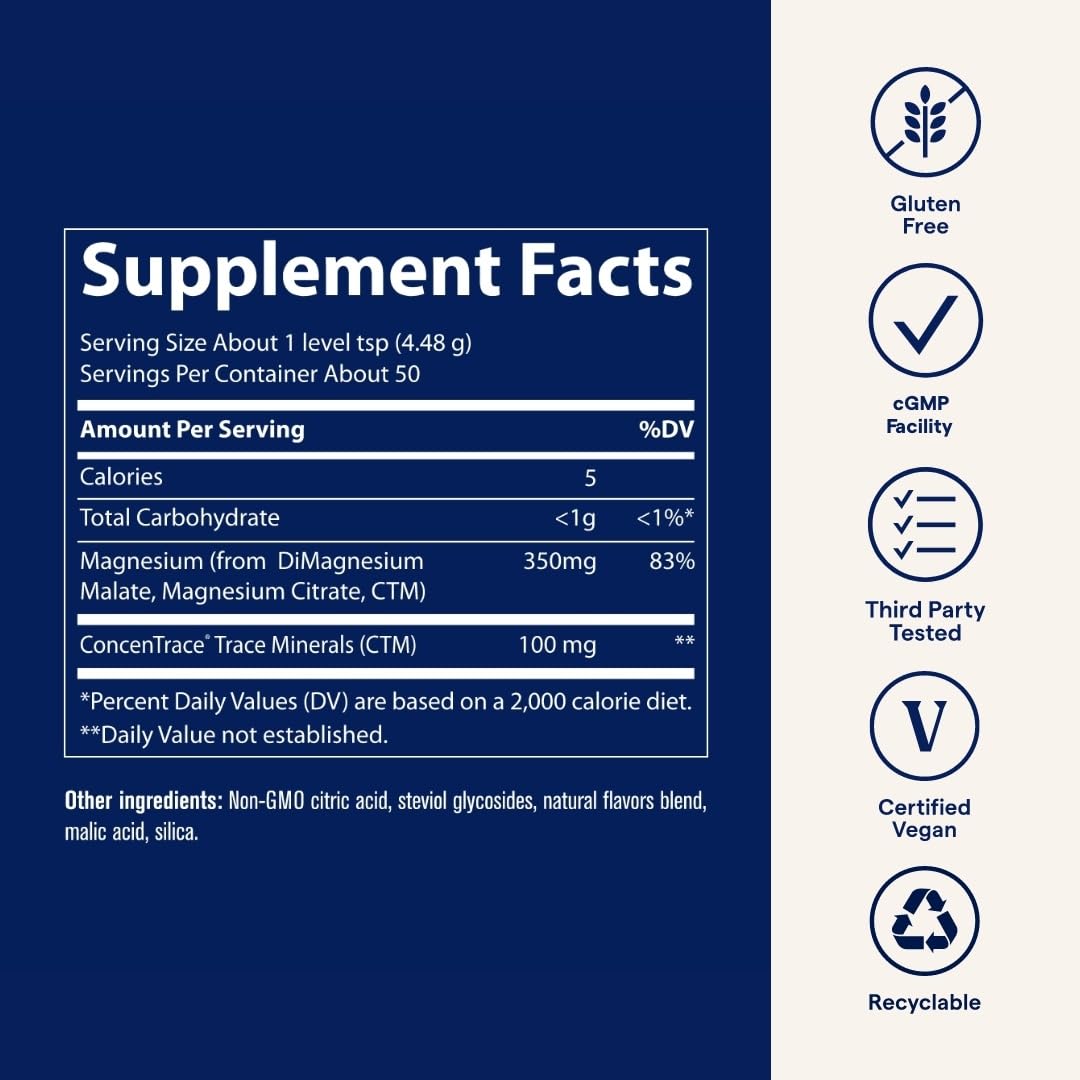 Trace Minerals Stress-X Magnesium Powder 7.9 oz (50 Servings)