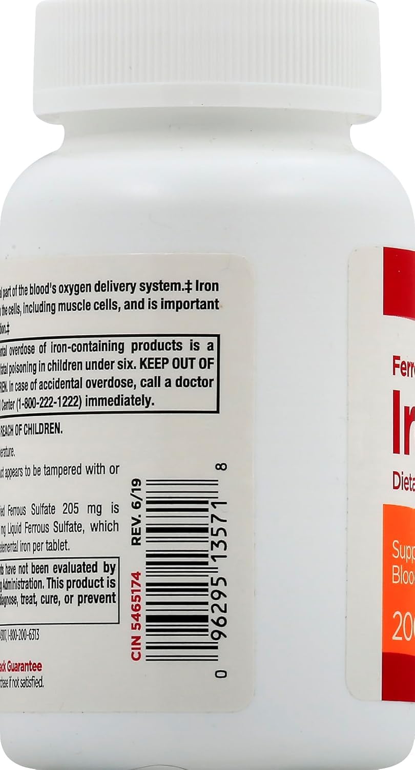 Leader Ferrous Sulfate 65mg Tablets 200 Count