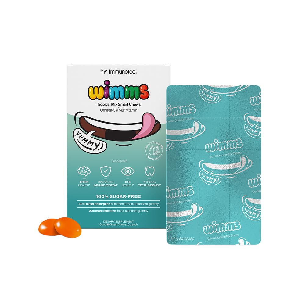 Immunocal WIMMS Smart Chews for Kids Omega-3 & Multivitamin Gummies, Chewable, 30 Chews