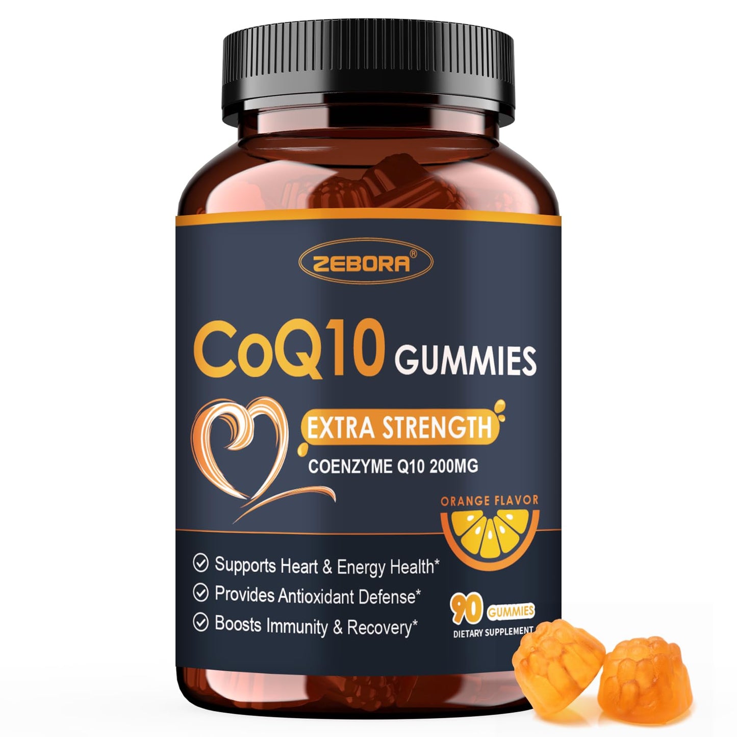ZEBORA CoQ10 200mg Gummies, 90 Count