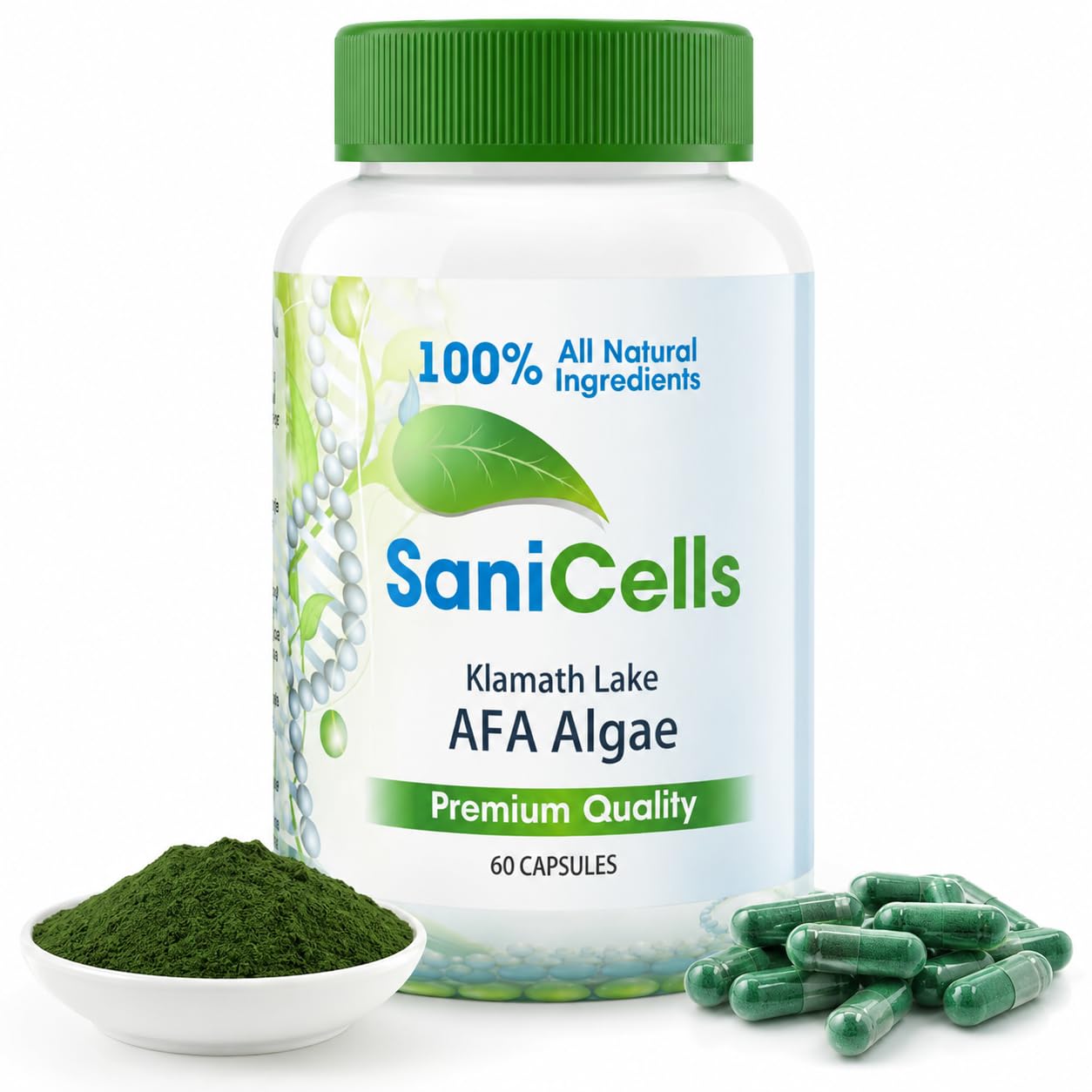 TROYA Sani Cells AFA Blue-Green Algae Capsules 60 Count