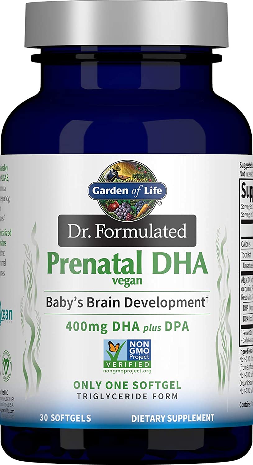 Garden of Life Organics Prenatal Gummies Multivitamin with Vitamin D3, B6, B12, C & Folate & Dr. Formulated Prenatal Vegan DHA - Certified Vegan Omega 3 Supplement
