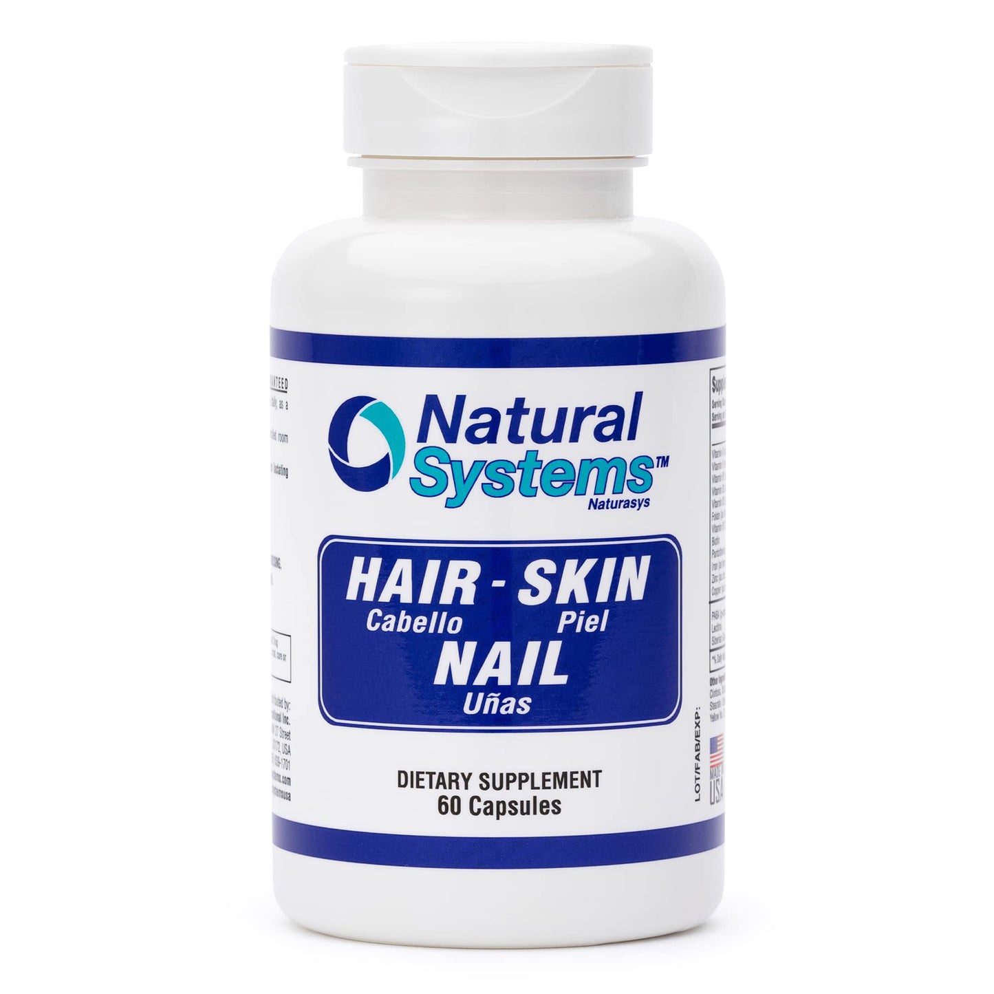 Natural Systems Naturasys Hair Skin and Nails Biotin Supplement Capsule 60 Count