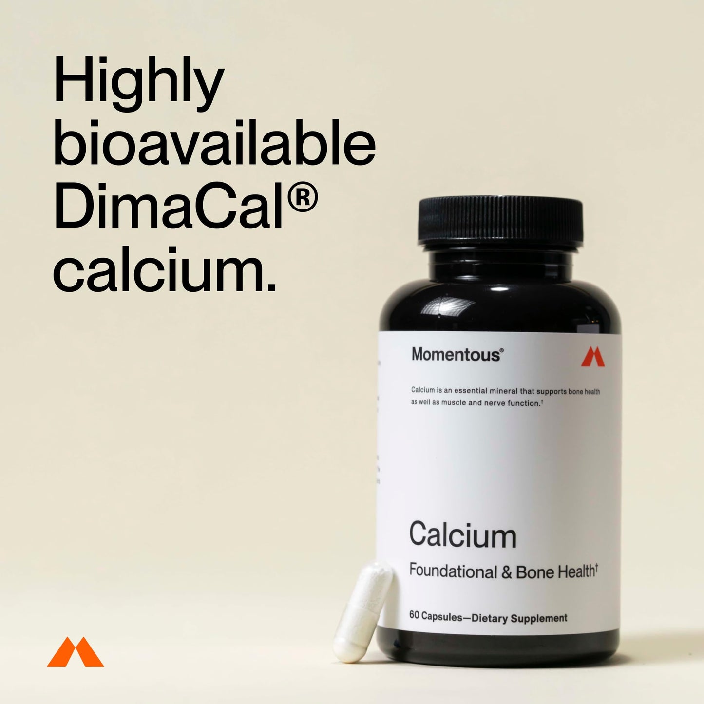 Momentous Calcium with DimaCal Supplement 250 mg Capsules, 60 Count