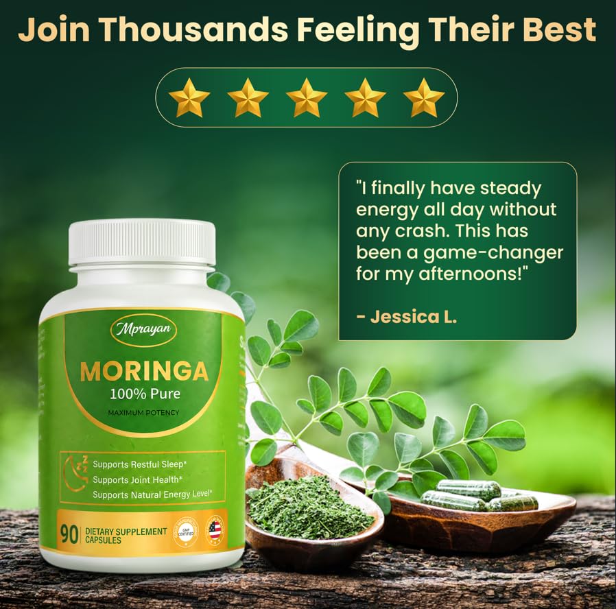 MPRAYAN Moringa Capsules 800mg Capsule, 90 Veg Capsules