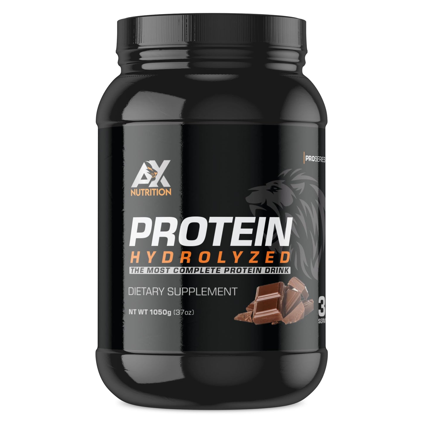 AX Nutrition Chocolate Hydrolyzed Protein Powder, 37 oz, 30 Servings