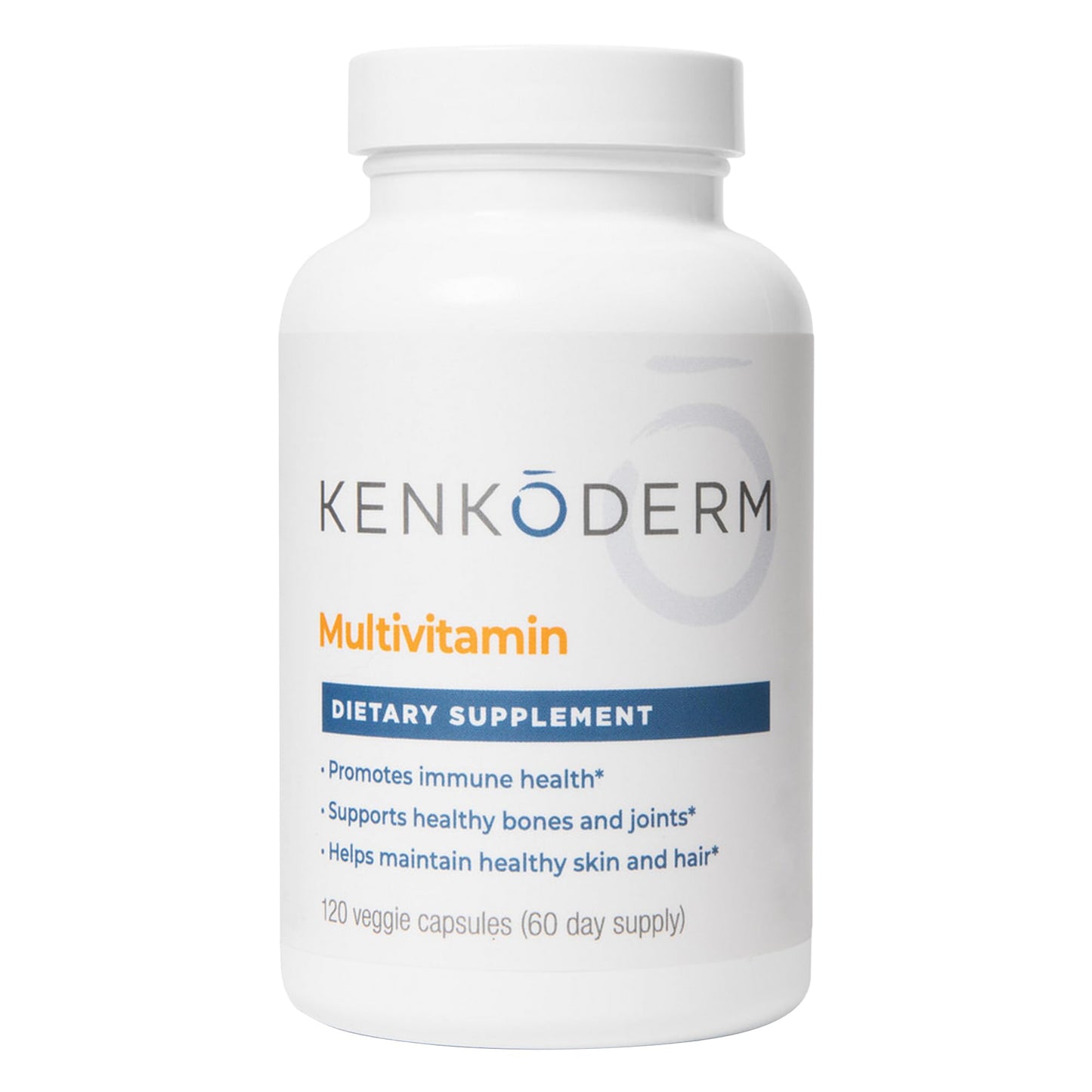 Kenkoderm Multivitamin for Immune, Skin & Joint Support – Vitamins A, D, Folate, Collagen, MSM & Glucosamine – 120 Veggie Capsules