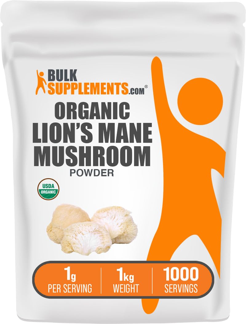 BulkSupplements Organic Lions Mane Mushroom Powder 35.27 Ounce