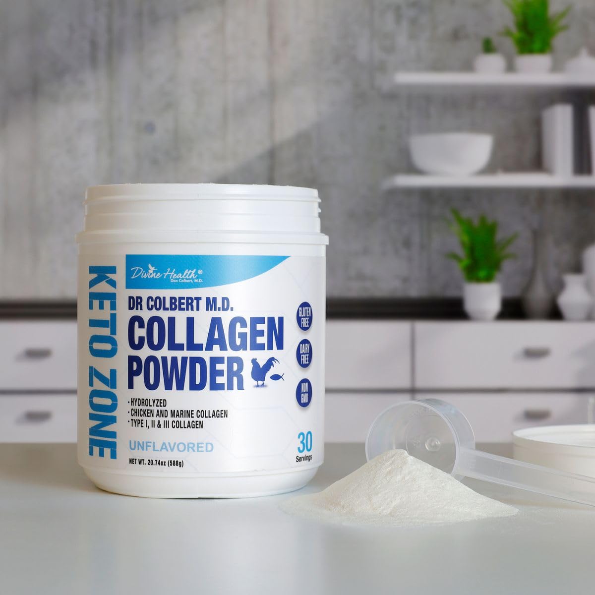 Divine Health Hydrolyzed Collagen Powder Unflavored, 1.3 Pound, 30 Servings