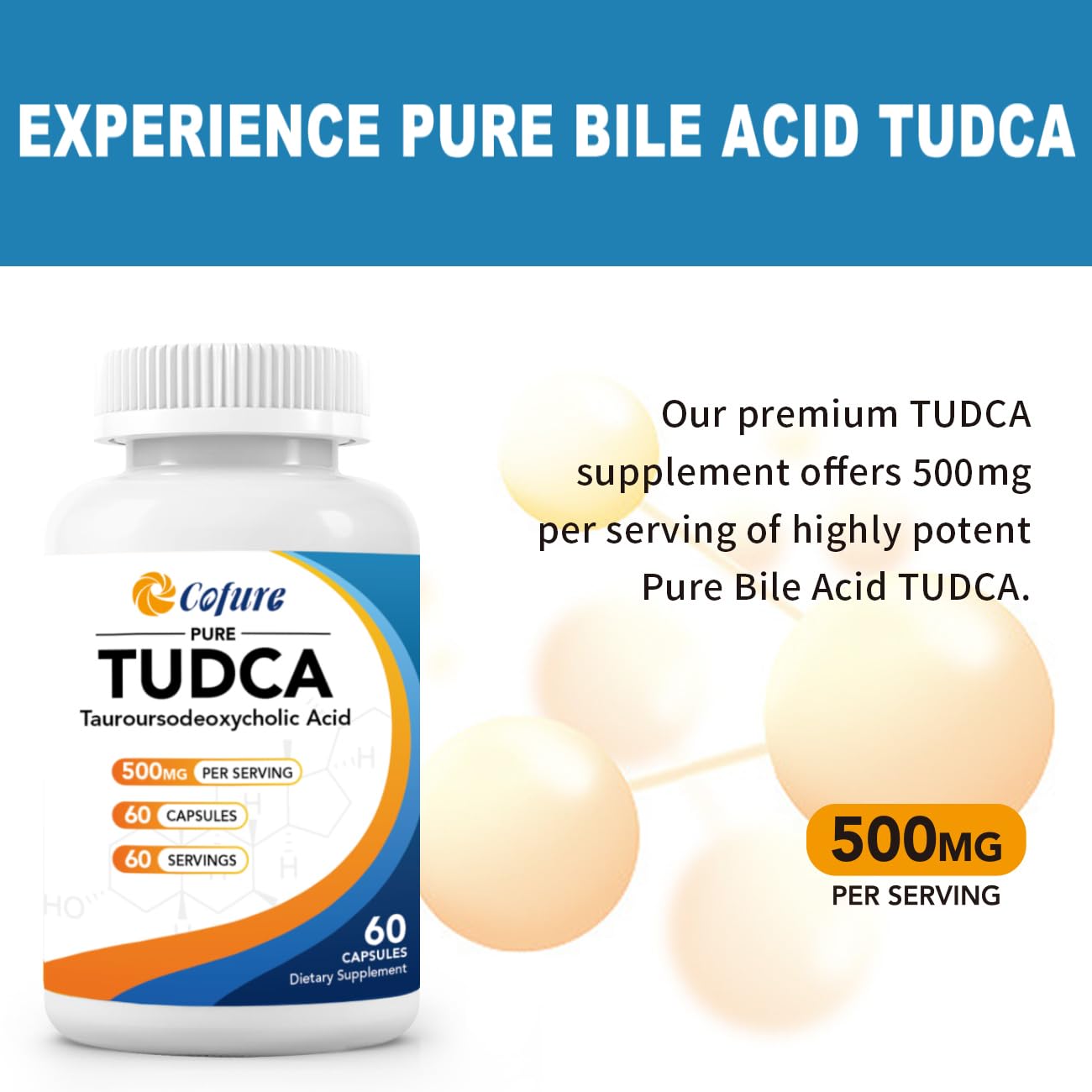 Cofure TUDCA 500mg Capsule, 60 Count