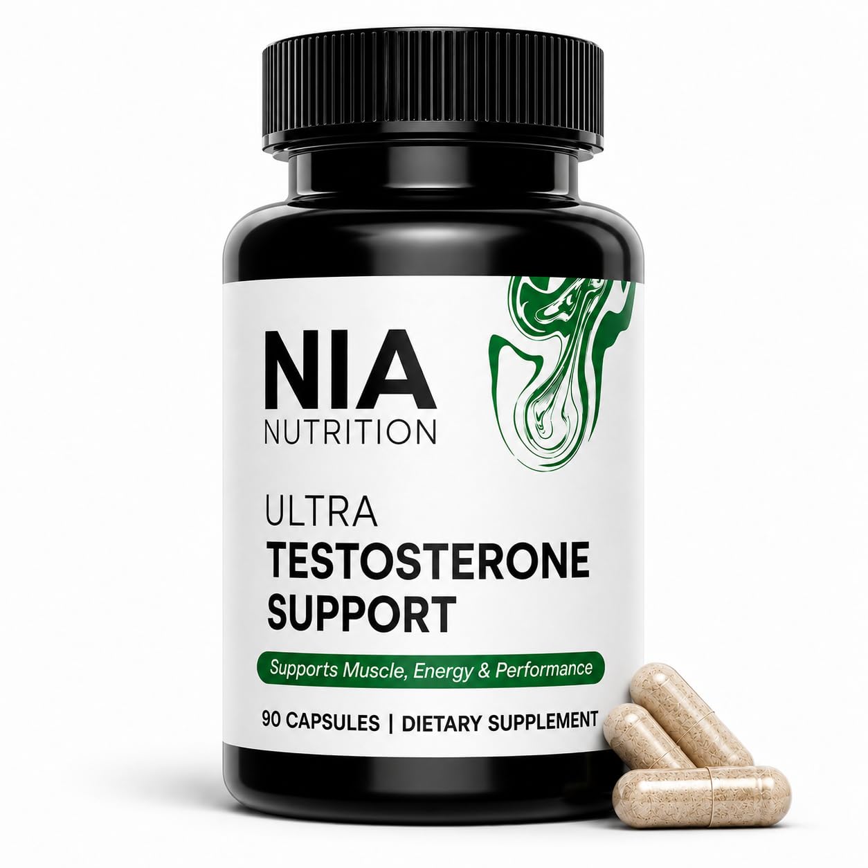 NIA NUTRITION Natural Testosterone Booster for Men Capsule, 90 Count