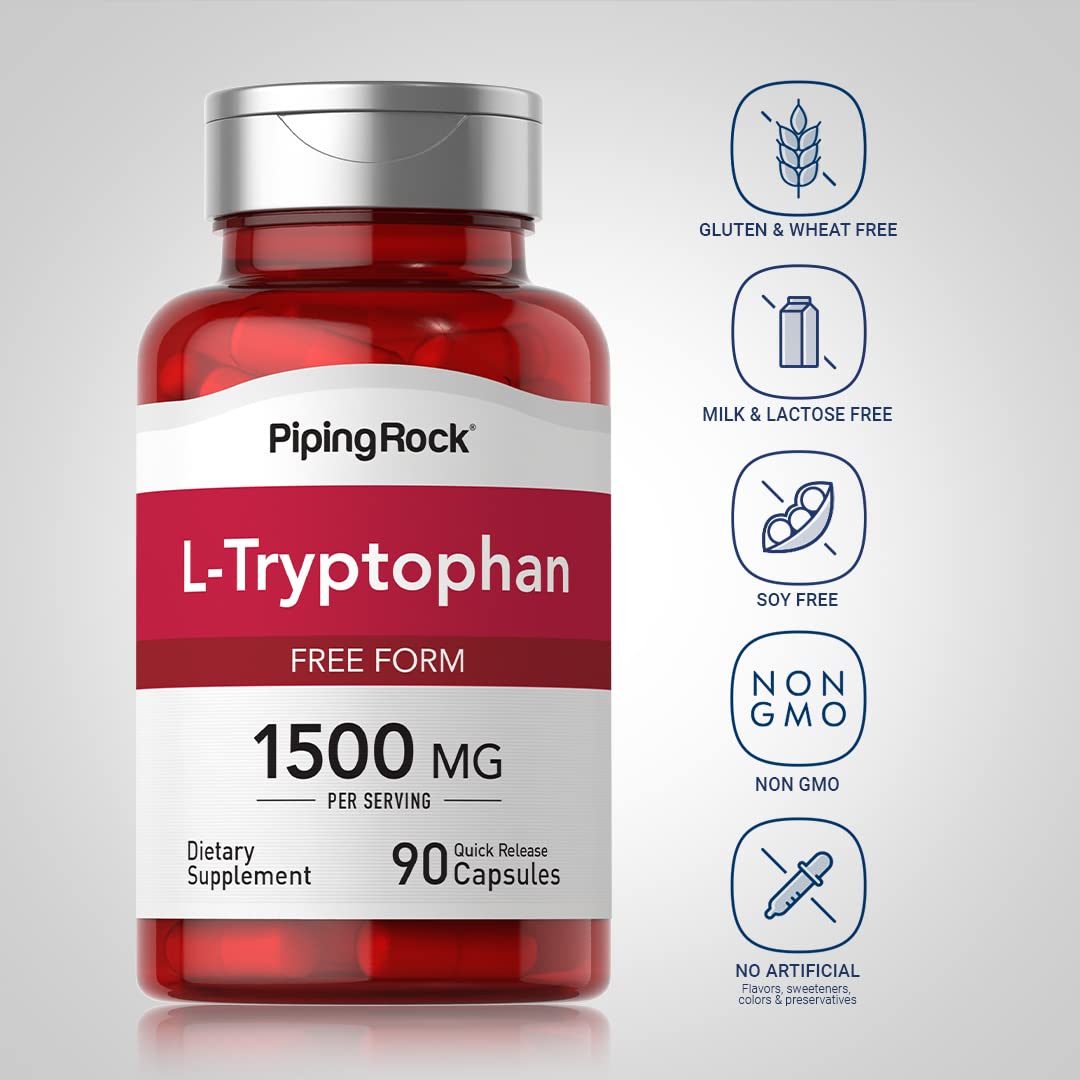 Piping Rock L-Tryptophan 1500 mg Capsule, 90 Capsules