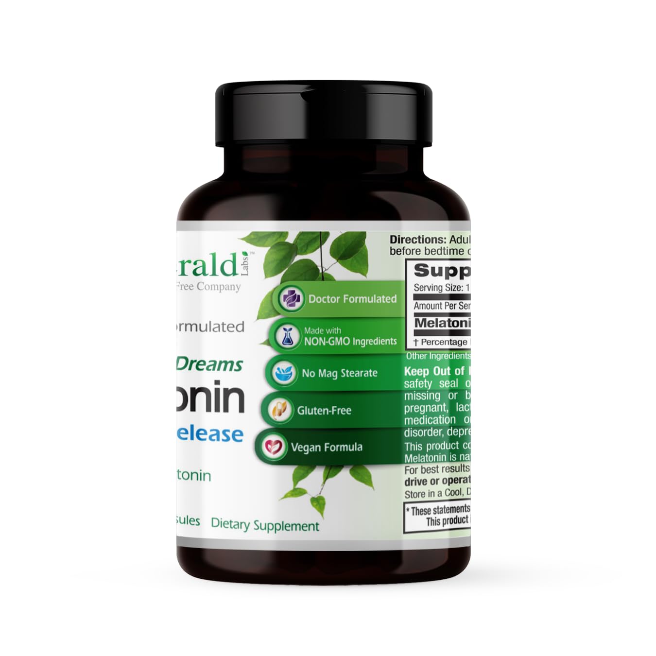 Emerald Labs Sweet Dreams Melatonin Time-Release Capsules 60 Count