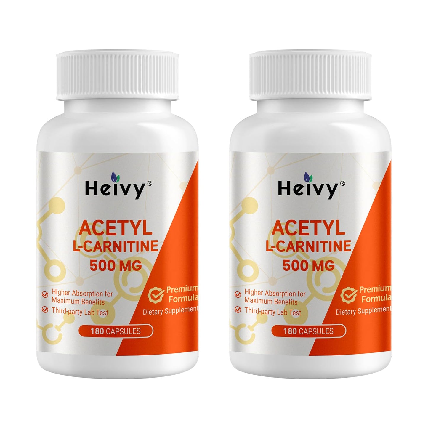 Heivy Acetyl L-Carnitine 500 mg, 360 Capsules