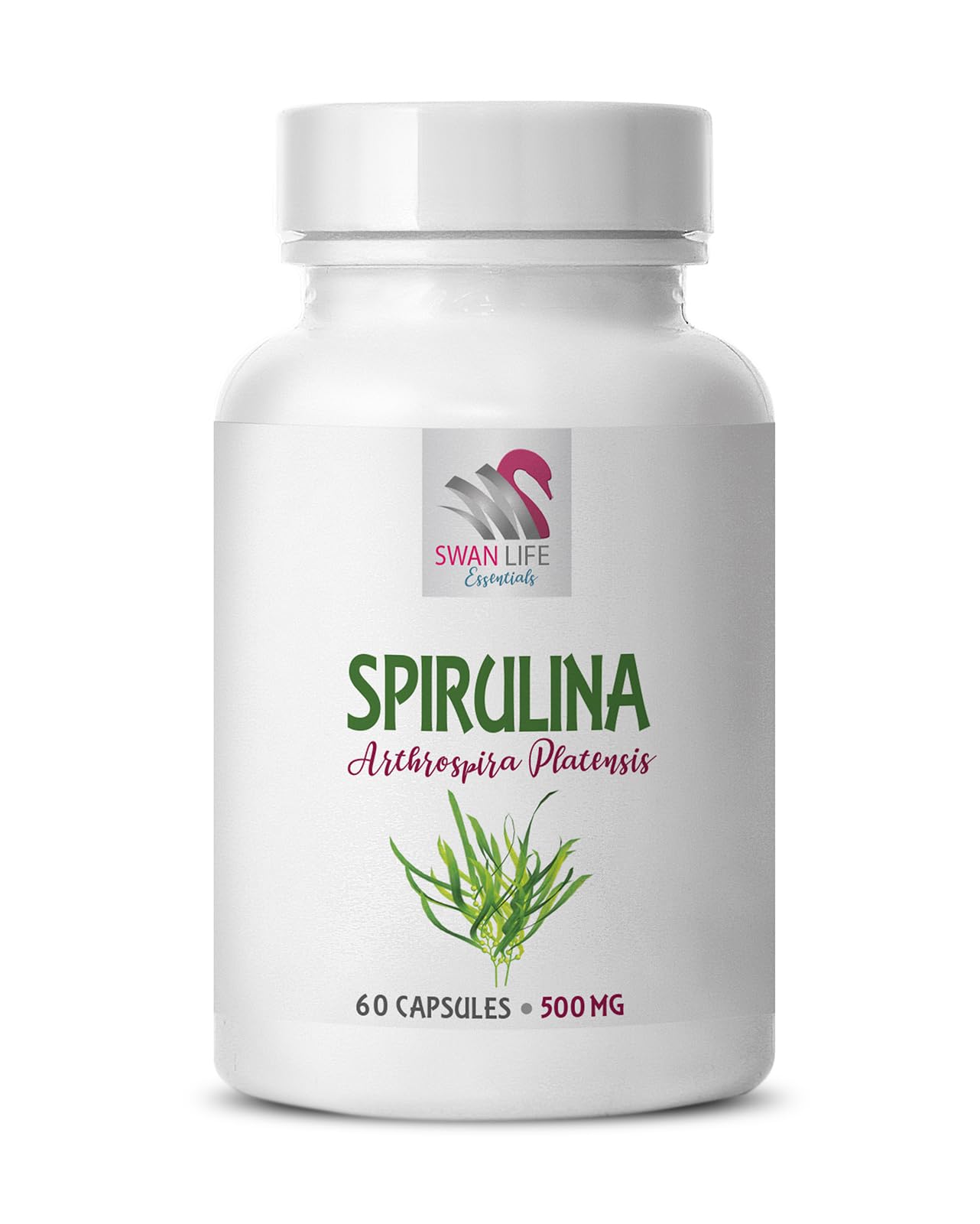 SWAN LIFE ESSENTIALS Spirulina 500 mg Capsules, 60 Count