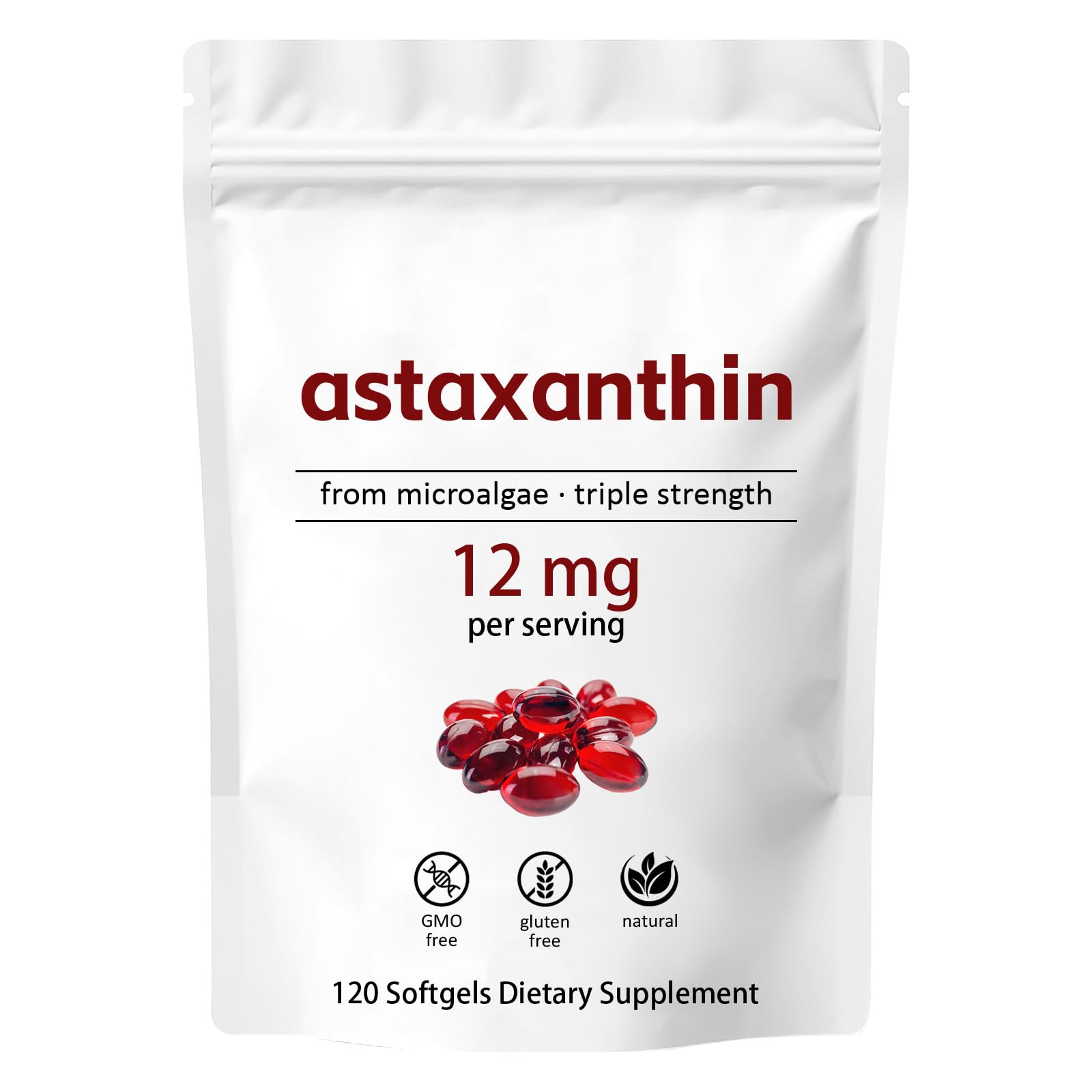 Adjustable Astaxanthin 12mg Softgel, 120 Softgels