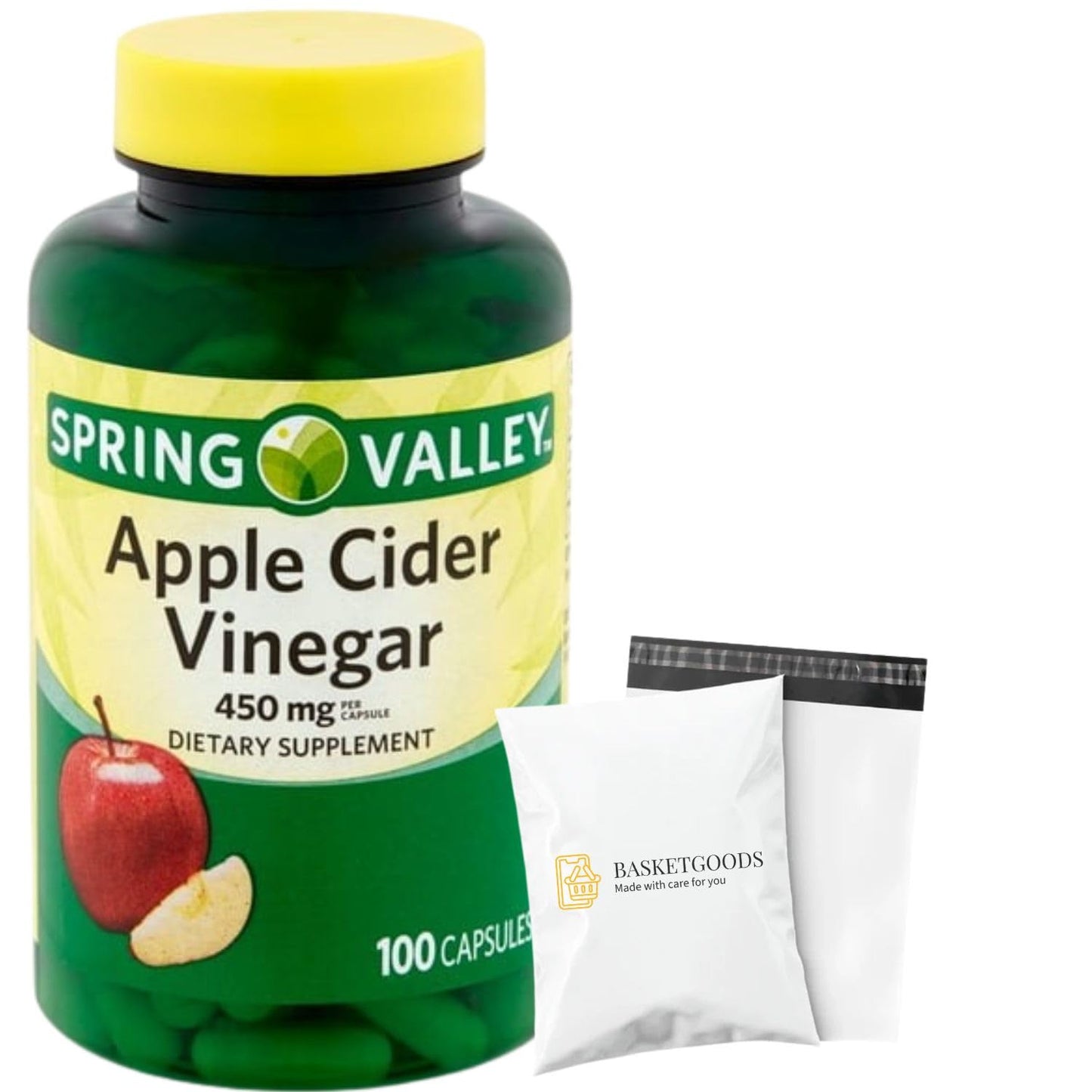 BASKETGOODS Apple Cider Vinegar Capsules 450 mg 100 Count