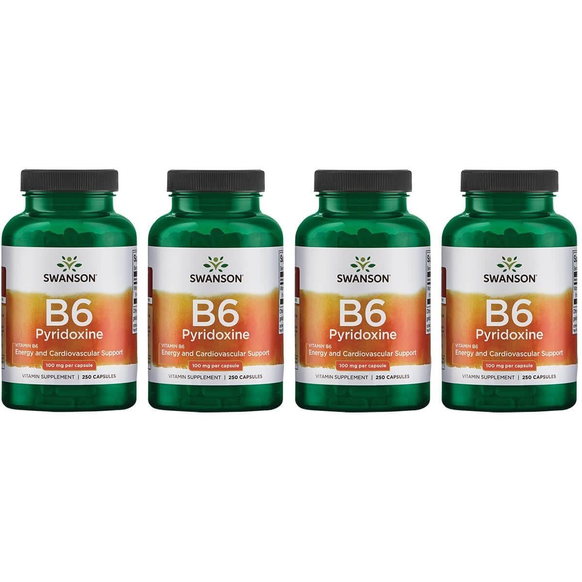 Swanson Vitamin B6 (Pyridoxine) 100 mg Capsules, 1000 Count