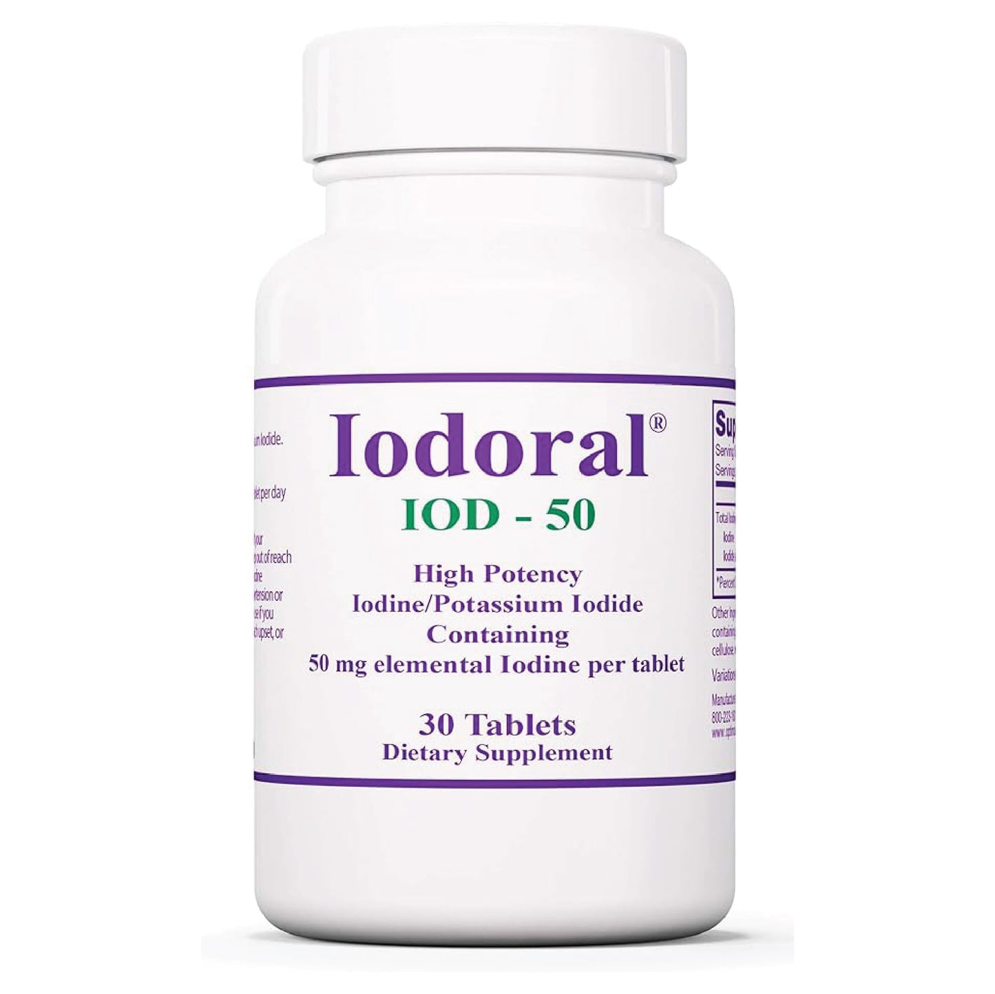 Optimox Iodoral 50 mg Potassium Iodide Tablets, 30 Count