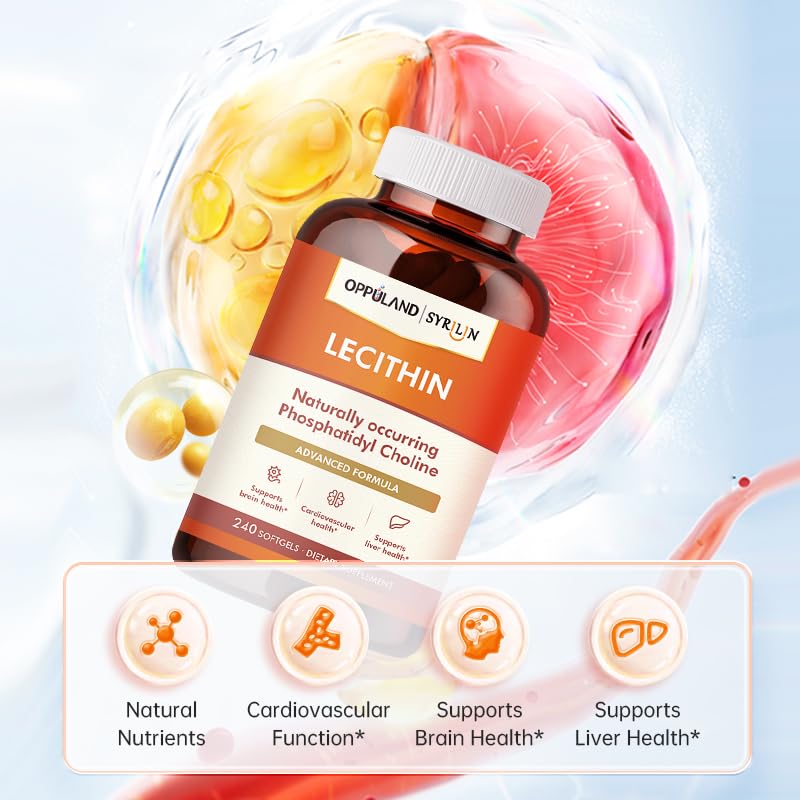Oppuland Lecithin Softgels, 240 Count, Supports Brain Health