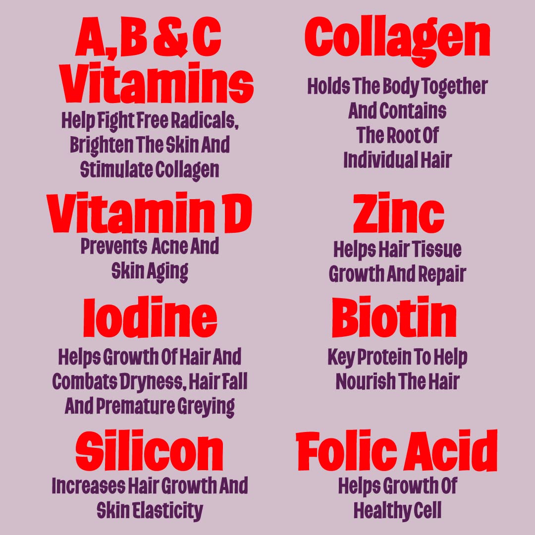 Youth & Tonic Biotin 6000mcg Hair Gummies with Collagen, Silicon, PABA & Multivitamins, Hair Skin & Nails Support, 70 Gummies