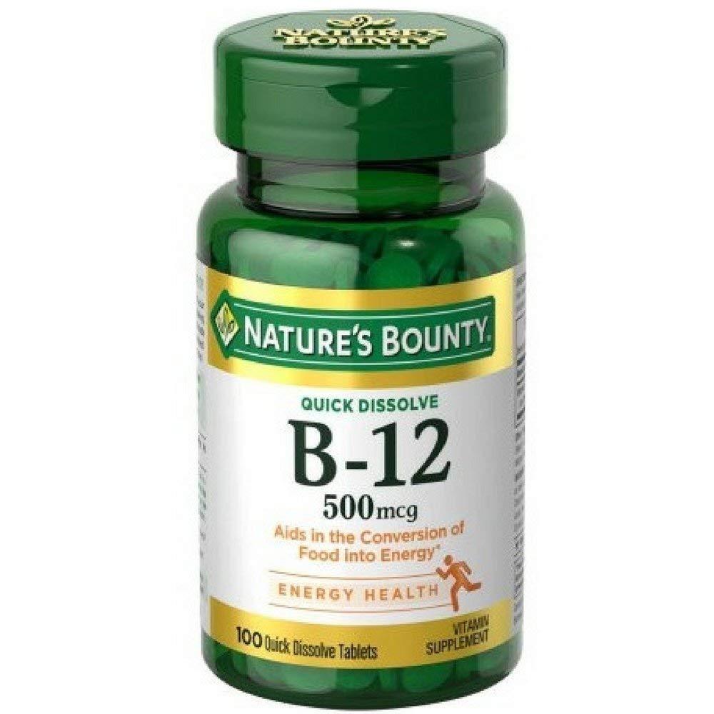 Nature's Bounty Vitamin B-12 500 mcg Tablets, 600 Count