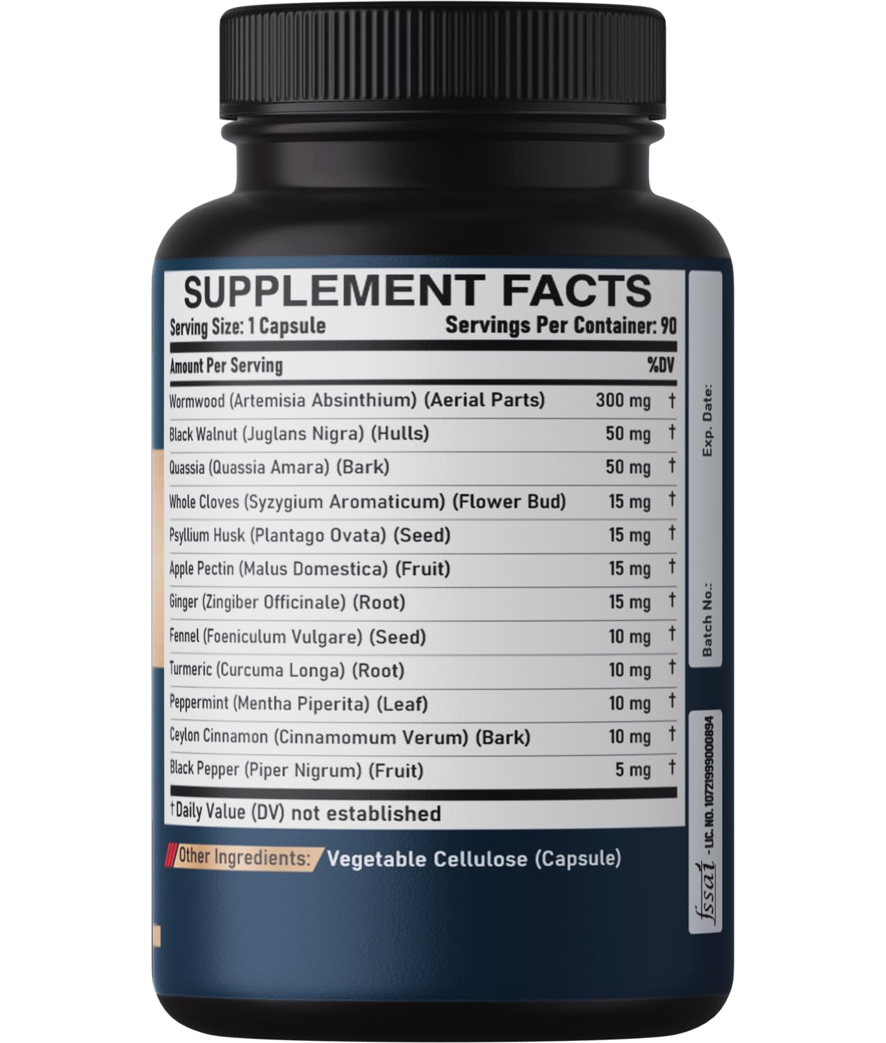 DEDICAD 12in1 Wormwood Black Walnut Clove Capsules, 90 Count