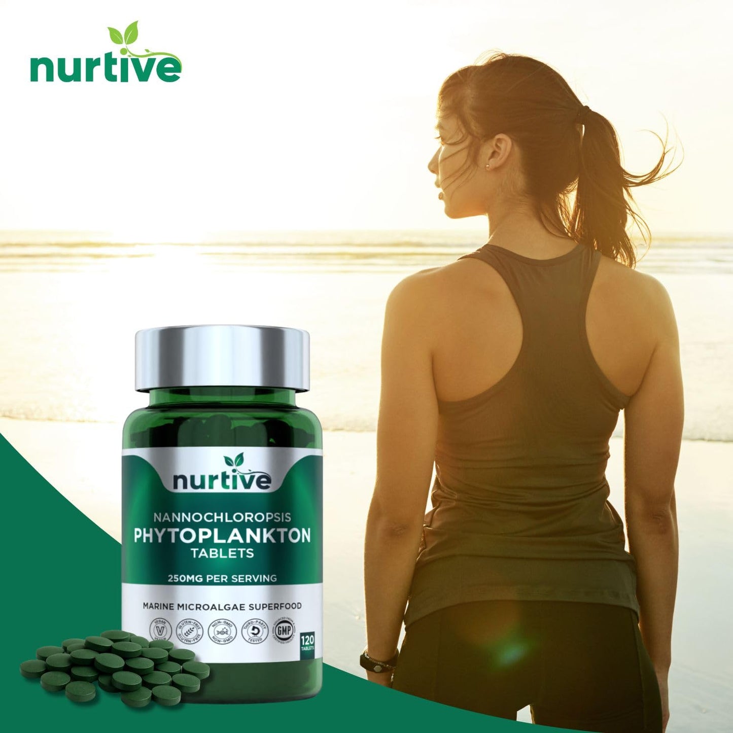 NURTIVE Nannochloropsis Phytoplankton Tablets 120 Tablets